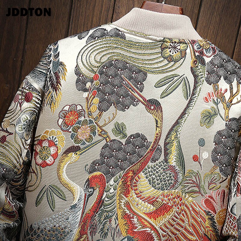 Mens Japanese Embroidery Bomber Jacket Loose Baseball Uniform Streetwear Hip Hop Coats Casual Male Outwear Clothing - Bekro's ART