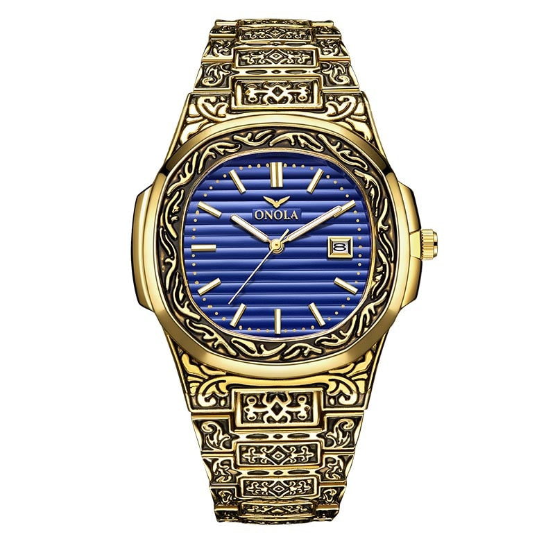 Fashion quartz watch men Brand ONOLA luxury Retro golden  watch men gold mens watch reloj hombre - Bekro's ART