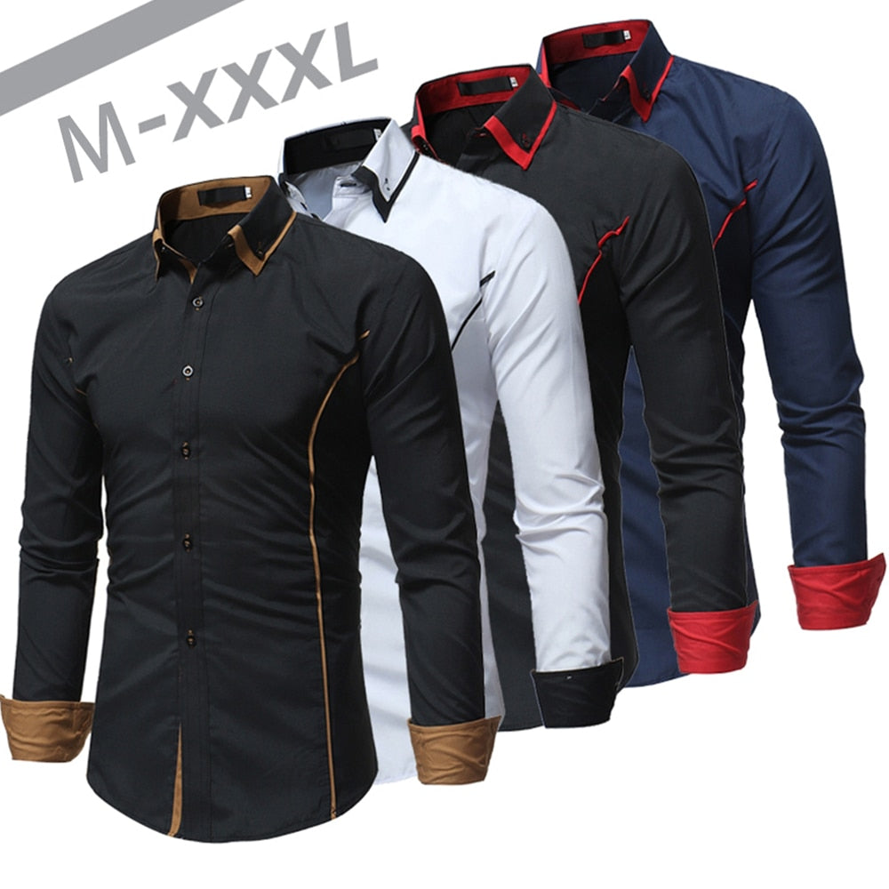 Business Shirts Long-sleeved Business Casual Shirts Slim-fit Formal Shirts - Bekro's ART
