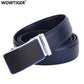 WOWTIGER Blue Color 3.5cm Width Cow Leather Strap Men`s Belt Automatic Buckle Adjustable High Quality Luxury Brand Belts for Men - Bekro's ART