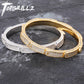 TOPGRILLZ New Solid Iced Out Mens Charm Bracelets Bangle Iced Out Gold Silver Color Bracelets Hip Hop Bling Jewelry Gifts - Bekro's ART