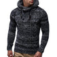 Men's Fashion Solid Color Knit Hooded Sweaters  New O-Neck Long Sleeve Slim Fit Pullover Tops Autumn Winter - Bekro's ART