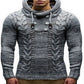 Men's Fashion Solid Color Knit Hooded Sweaters  New O-Neck Long Sleeve Slim Fit Pullover Tops Autumn Winter - Bekro's ART