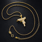 100% 925 Sterling Silver Real Moissanite Uzi Hand Gun Pendant Necklace For Men Hip Hop Fine Jewelry Top Quality - Bekro's ART