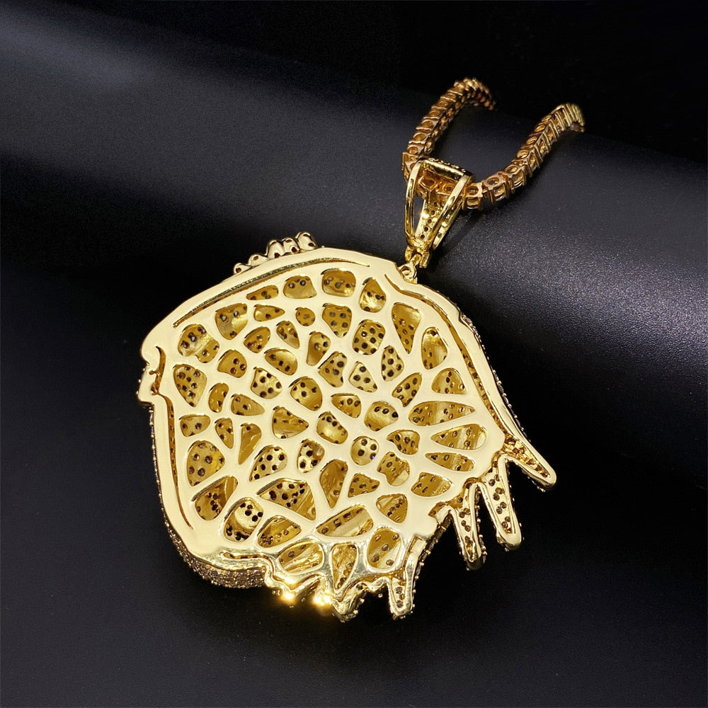AZ Hip Hop Iced Out Clown Pendants Necklace Paved Bling Square Cubic Zircon Stone For Men Jewelry Free Shipping - Bekro's ART