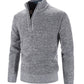 Men's Half Zip Mock Neck Knitted Pullover Sweater Solid Color Stand Collar Casual Cashmere Sweater - Bekro's ART