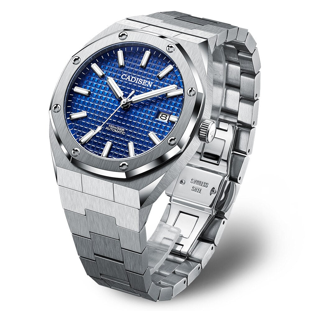 CADISEN Design Brand Luxury Men Watches Mechanical Automatic Blue Watch Men 100M Waterproof Casual Business luminous Wristwatch - Bekro's ART