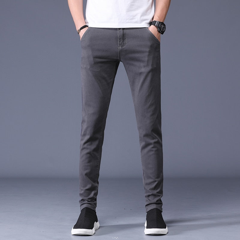 Classic Men's Khaki Casual Pants  New Business Fashion Slim Fit Cotton Stretch Trousers Male Brand Clothing - Bekro's ART