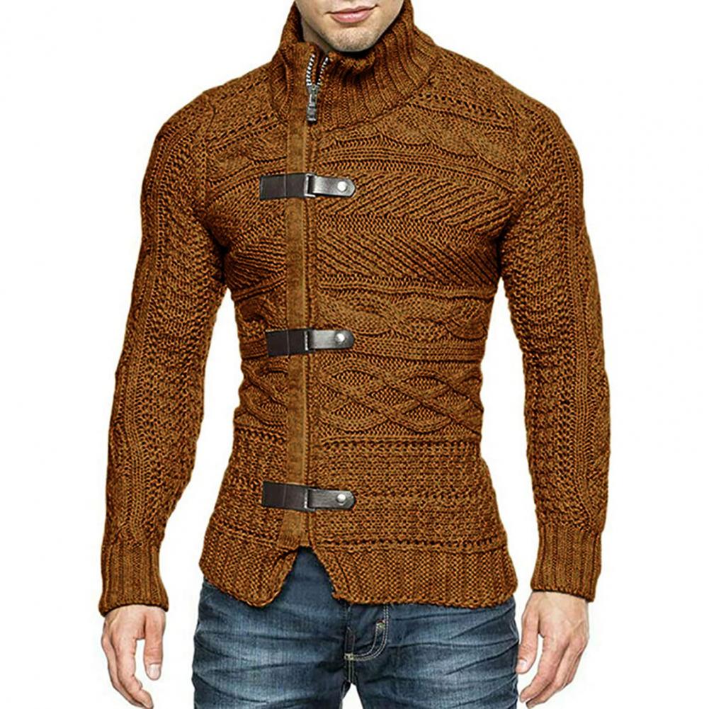 Men's Sweaters Stretchy Stylish Acrylic Fiber Loose Sweater Coat Causal-Solid Color Slim Fit Turtleneck Pullovers Sweater - Bekro's ART