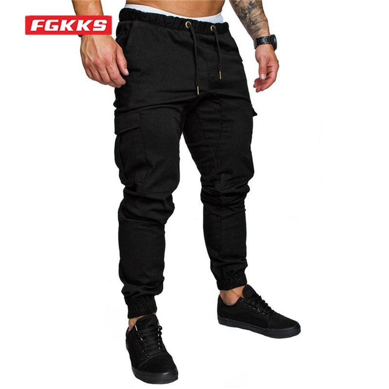FGKKS  New Male Trousers Mens Joggers Solid Multi-pocket Pants Sweatpants Men Pants Hip Hop Harem Joggers Pants - Bekro's ART