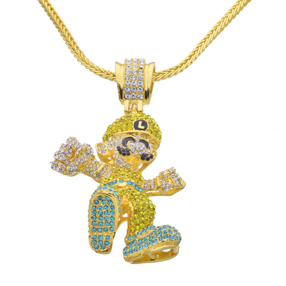 Large Cartoon Game pendant Hip hop Necklace Jewelry Bling Bling Iced Out N657 - Bekro's ART