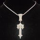 New Men Hip Hop Letter Iced Out Cross Sword Necklaces with 13mm Cuban Chain HipHop Pendant Necklace Fashion Charm Jewelry - Bekro's ART