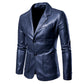 Spring Autumn Fashion New Men's Lapel Leather Dress Suit Coat / Male Business Casual Pu Blazers Jacket - Bekro's ART