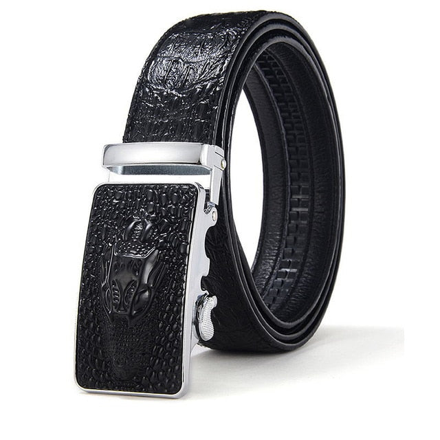 New genuine leather Men's belt  strap for male automatic buckle belts for men alloy New Arrival buckle black belts - Bekro's ART