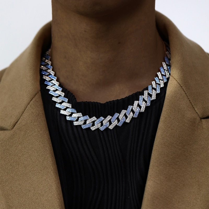 New Diamond Full Diamond CUBAN CHAIN NECKLACE High Sense Hip Hop Necklace Men's Accessories CUBAN CHAIN Diamond - Bekro's ART