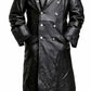 Men's German Classic WW2 Military Uniform Officer Black Real Leather Trench Coat - Bekro's ART
