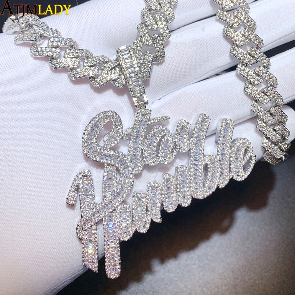 New Arrived Bling Iced Out Stay Humble Letters Pendants Paved 5A Cubic Zirconia Necklaces For Men Hip Hop Rapper CZ Jewelry - Bekro's ART