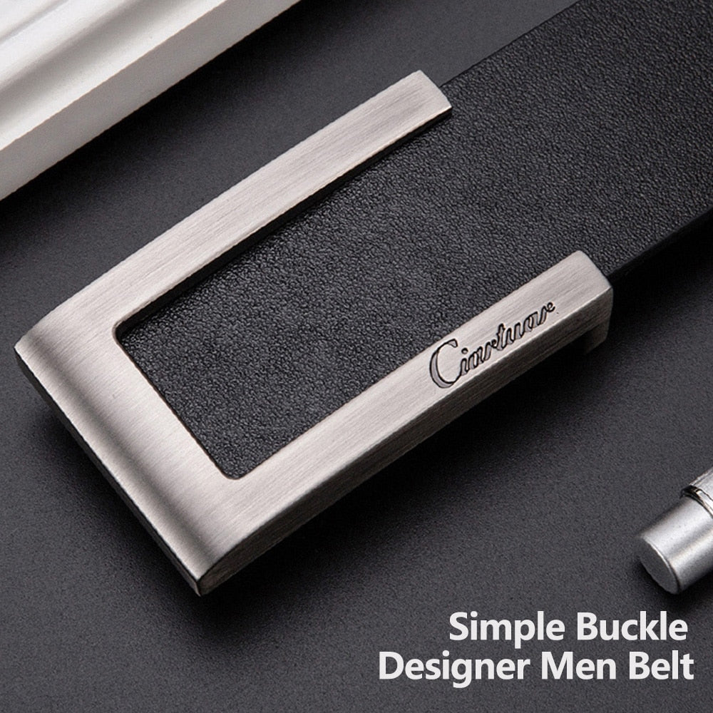 Ciartuar Leather Belts for Men High Quality Designer Brand Male Belt Luxury Mens Belts Strap Men's Gift Simple Belt Ceinture New - Bekro's ART