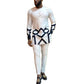 New Set Man 2 Pieces Wedding Prom Dashiki Men Outfit Dashiki Printed Long Sleeve Shirt White Trouser Suits For Men Set 2 Pieces - Bekro's ART