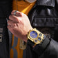 Oulm 1349 Big Dial Sport Watches Men Luxury Brand Quartz Wristwatch Decorative Compass Military Leather Watch Male Clock - Bekro's ART