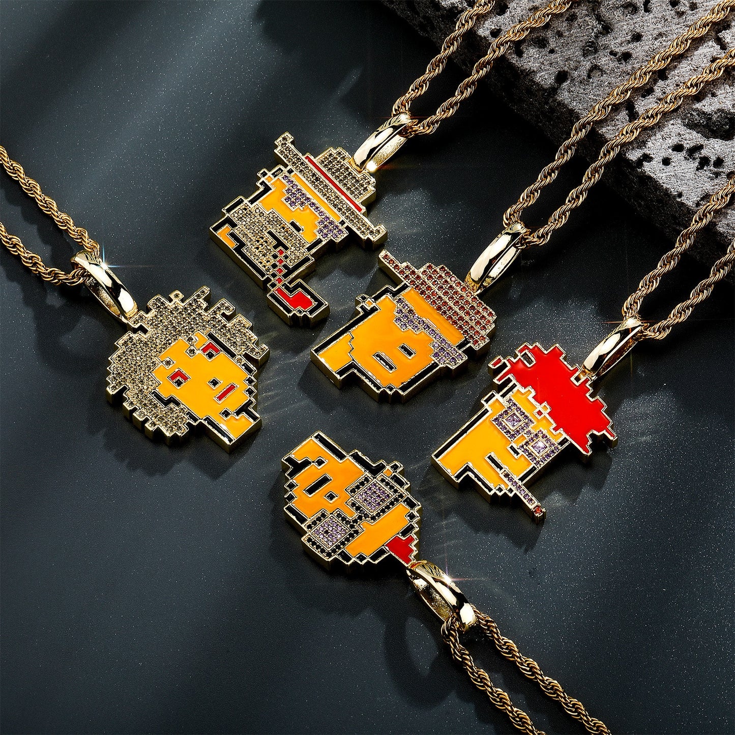 Hip-hop Punk Metaverse Series NFT Avatar Pendant Necklace For Men Personality Pixel Senior Pendant Accessories Jewelry - Bekro's ART