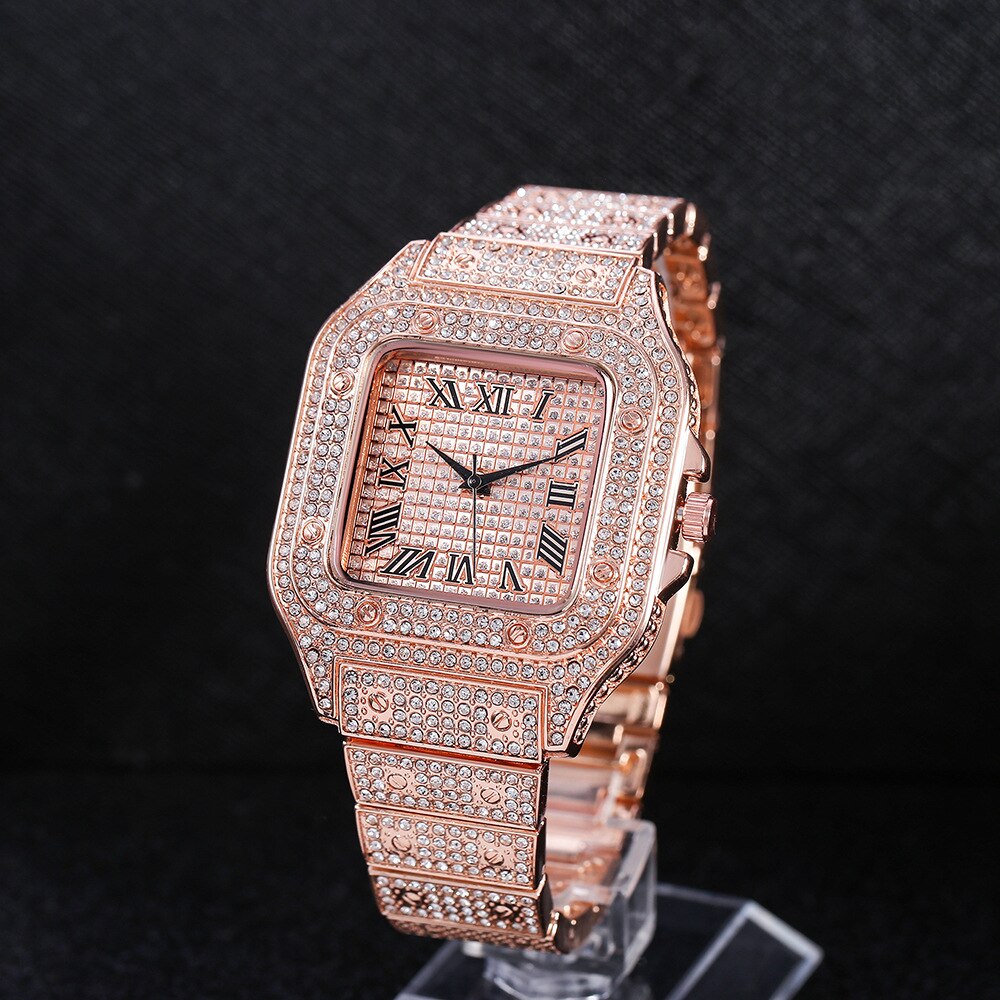 Iced Out Watch Men Luxury Full Diamond Mens Watches AAA CZ Quartz Men's Watch Jewelry Waterproof Hip Hop Male Clock Gift For Men - Bekro's ART
