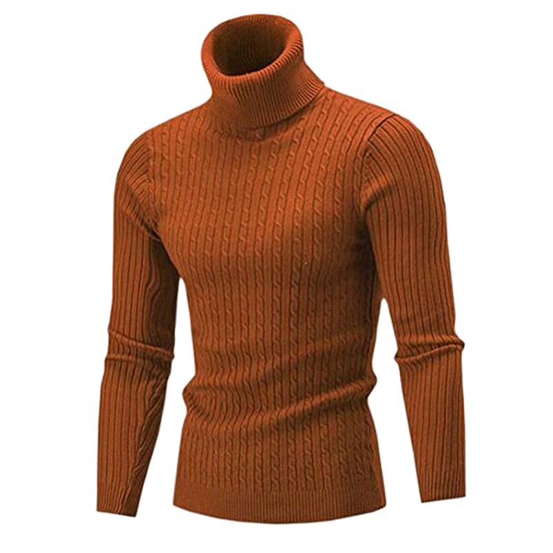 Autumn Winter Men's Turtleneck Sweater Men's Knitting Pullovers Rollneck Knitted Sweater Warm Men Jumper Slim Fit Casual Sweater - Bekro's ART