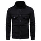 Men's Knitted Sweater Jacket Warm and Thicker In Winter Long Sleeve Cardigan Wool Men's Lapel Workwear Cardigan Outer Sweater - Bekro's ART