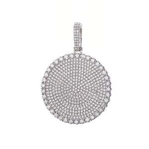 20/30/40mm Round D Color VVS Moissanite Pendant 925 Sterling Silver Iced Out Shining Necklace - Bekro's ART