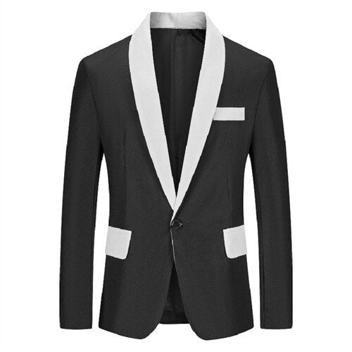 Stylish Men's Blazer Casual Slim Fitness Formal One Button Office Suit Blazer Coat Top White Suit Jacket Masculino Blazers Men - Bekro's ART