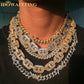 Hiphop Gold Plated Micro Pave 5A Cubic Zirconia Iced Out Bling Fashion Barbed CZ Wire Cuban Link Chain Choker Necklace - Bekro's ART
