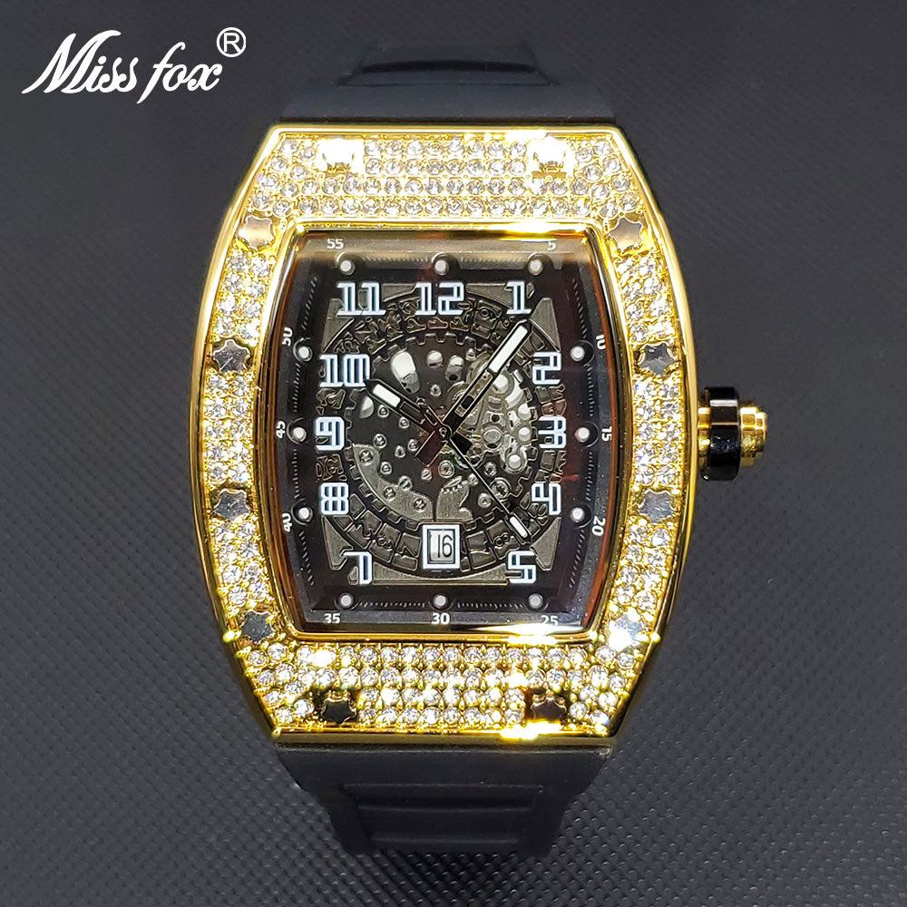 Luxury Watch For Men Large Wrist Full AAA Iced Out Star Case Quartz Watch - Bekro's ART