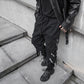 HOUZHOU Black Cargo Pants Men Joggers Cargo Trousers for Men Jogging Japanese Streetwear Hip Hop Hippie Techwear Gothic Ribbon - Bekro's ART