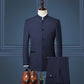 Men's Stand Collar Chinese Style Slim Fit Two Piece Suit Set / Male Zhong Shan Blazer Jacket Coat Pants Trousers 2 Pcs - Bekro's ART