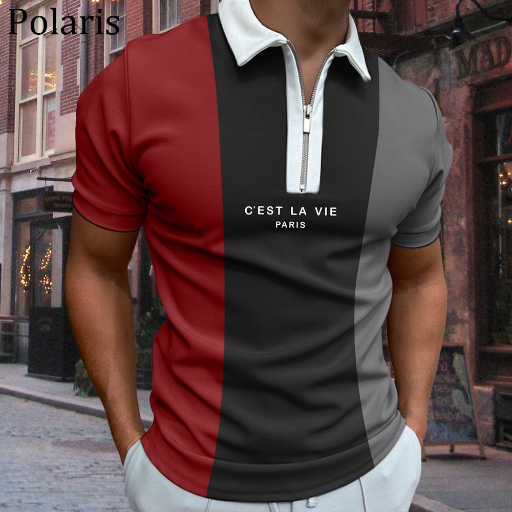 Dashiki Shirts For Men Polo Shirt African Clothes Ethnic Style Traditional Wear Turn-Down Collar Zipper - Bekro's ART