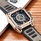 OBLVLO Luxury Brand Sport Watch For Men Mechanical Creative Automatic Watch Steel Waterproof Square Cool Luminous Rubber Watch - Bekro's ART