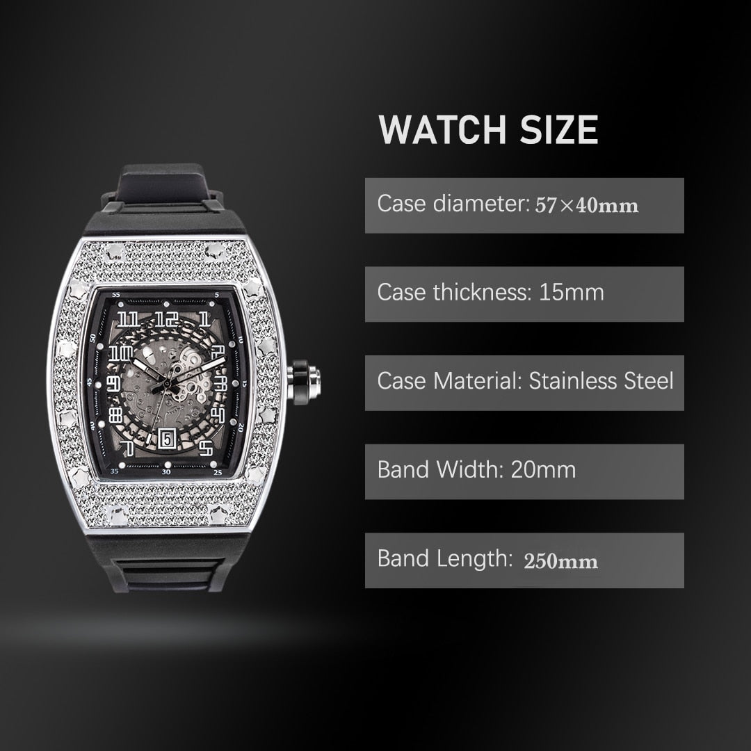 Luxury Watch For Men Large Wrist Full AAA Iced Out Star Case Quartz Watch - Bekro's ART