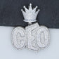 Custom Crown Shaped Bling CEO Letters Iced Out Cubic Zirconia CZ Initial Pendant Necklace Hip Hop Men Boy Punk Jewelry - Bekro's ART