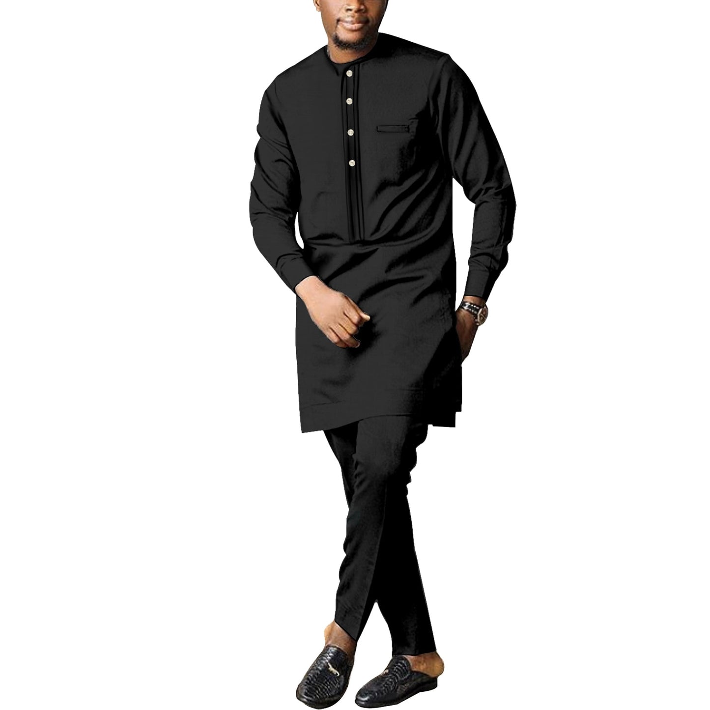African Clothes for Men Long Sleeve Designer Tradition Casual Dashiki Men Top Shirts and Pants Sets - Bekro's ART