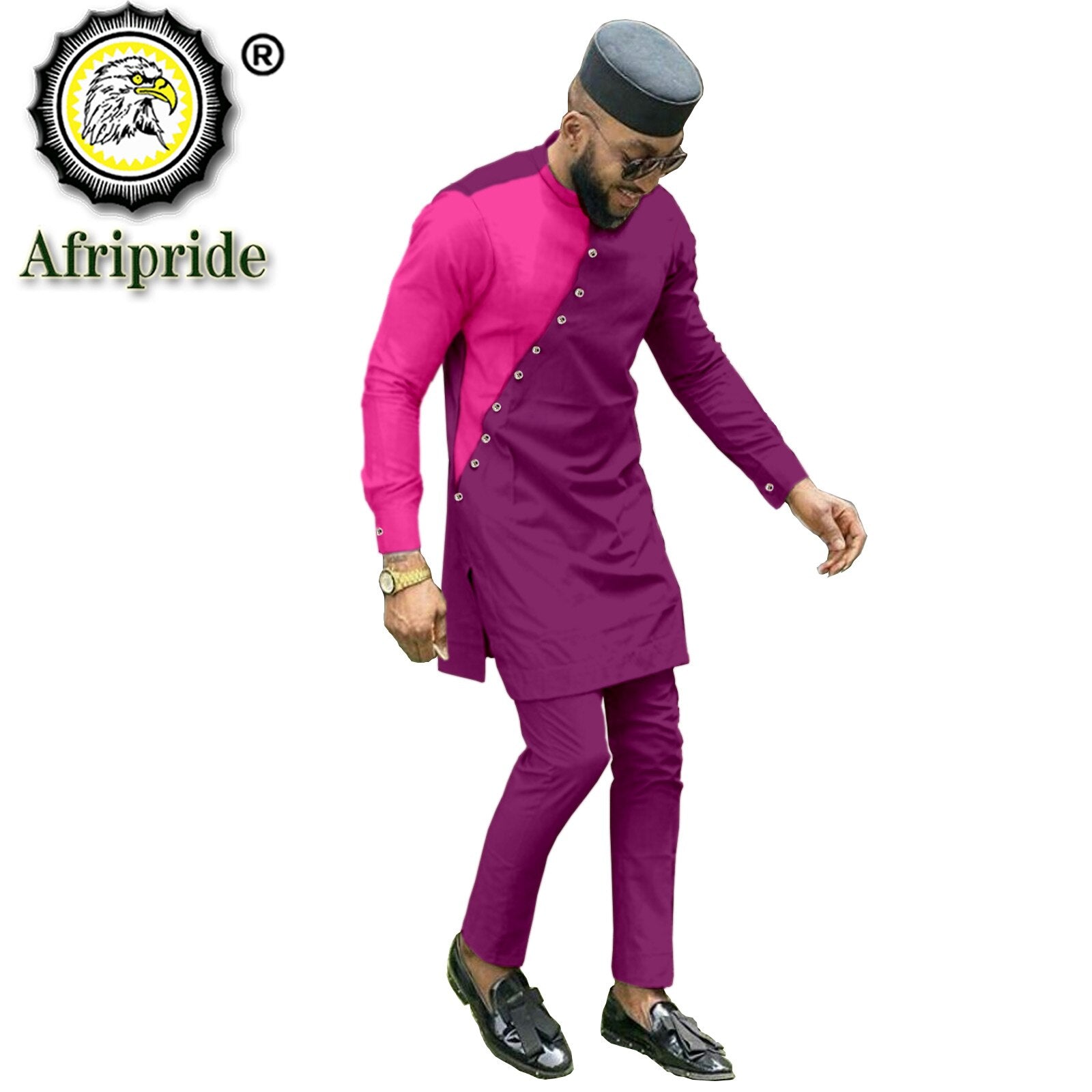 Bazin Riche Men 3 Pieces Pants Sets African Design Clothing African Men Clothes Casual Men Shirt Pants and Hat Sets S2116006 - Bekro's ART