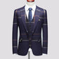 3 Pcs Suits Set Coat Vest Pants /  Fashion Men's Casual Boutique Business Plaid Slim Formal Dress Blazers Jacket Waistcoat - Bekro's ART