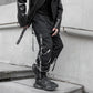 HOUZHOU Black Cargo Pants Men Joggers Cargo Trousers for Men Jogging Japanese Streetwear Hip Hop Hippie Techwear Gothic Ribbon - Bekro's ART