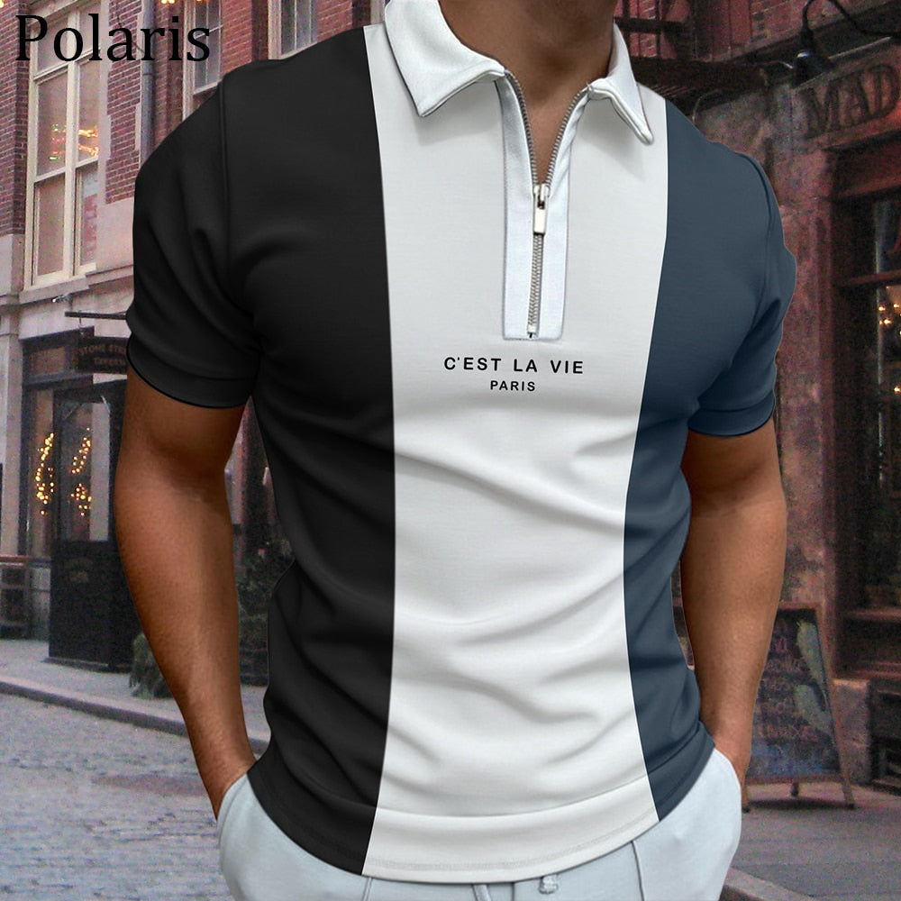 Dashiki Shirts For Men Polo Shirt African Clothes Ethnic Style Traditional Wear Turn-Down Collar Zipper - Bekro's ART