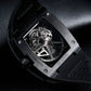 OBLVLO Top Watch Brand Sport Watch For Man Square Skeleton Watch Steel Automatic Mechanical Watch Rubber Strap Watches EM-ST - Bekro's ART