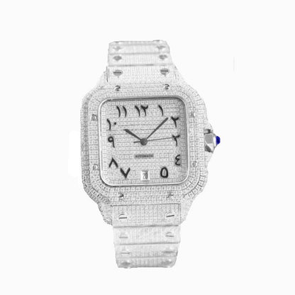 Luxury Brand Santos Limited Edition Men Full Diamonds Mechanical Watches Waterproof Automatic Ladies Wristwatches - Bekro's ART