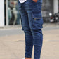 New Men's Slim Fit Stretch Jeans Casual Fashion Multi Pocket Denim Trousers Everyday Men's Jeans Street Work Hip Hop Pants - Bekro's ART
