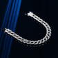Real 925 Silver 1 cm Wide Cuban Chain 16-24 CM Bracelet Pave Full 1.1 mm Zircon Hip Hop Rock Fine Jewelry For Men Women - Bekro's ART