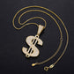 Moissanite Hip Hop Rap US Dollar Pendant Necklace Chain Accessories 925 Sterling Silver Money For Men Bling Jewelry Gift - Bekro's ART
