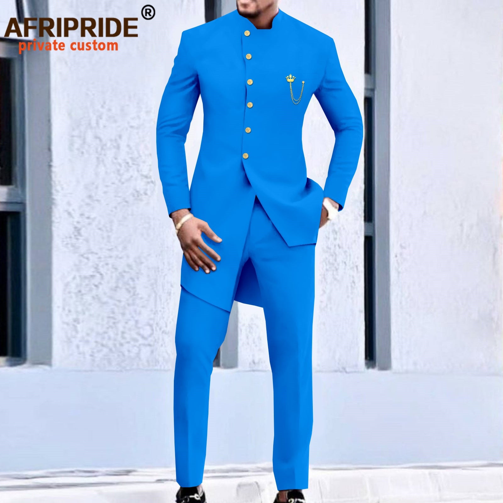 African Suit for Men Single Breasted Slim Fit Jackets and Trousers 2 Piece Set Slim Fit Business Suit Wedding Evening - Bekro's ART