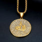 Hip Hop Iced Out Round Allah Pendant Necklace  Islam Muslim Arabic Gold Color Prayer Jewelry - Bekro's ART